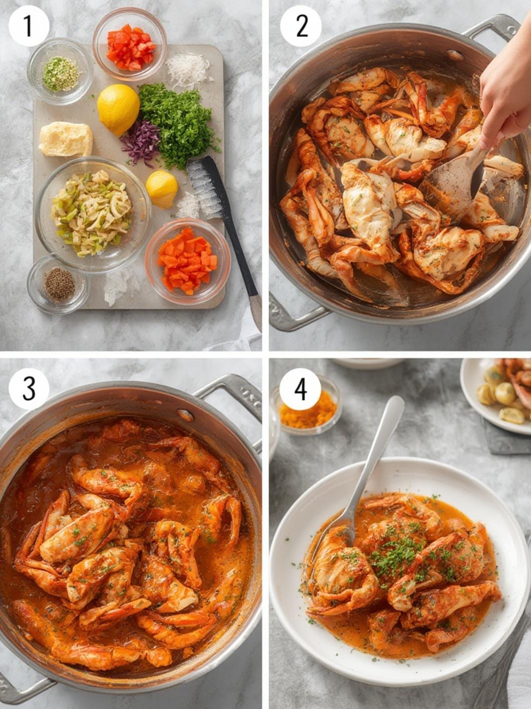 Cooking crab legs in a pot