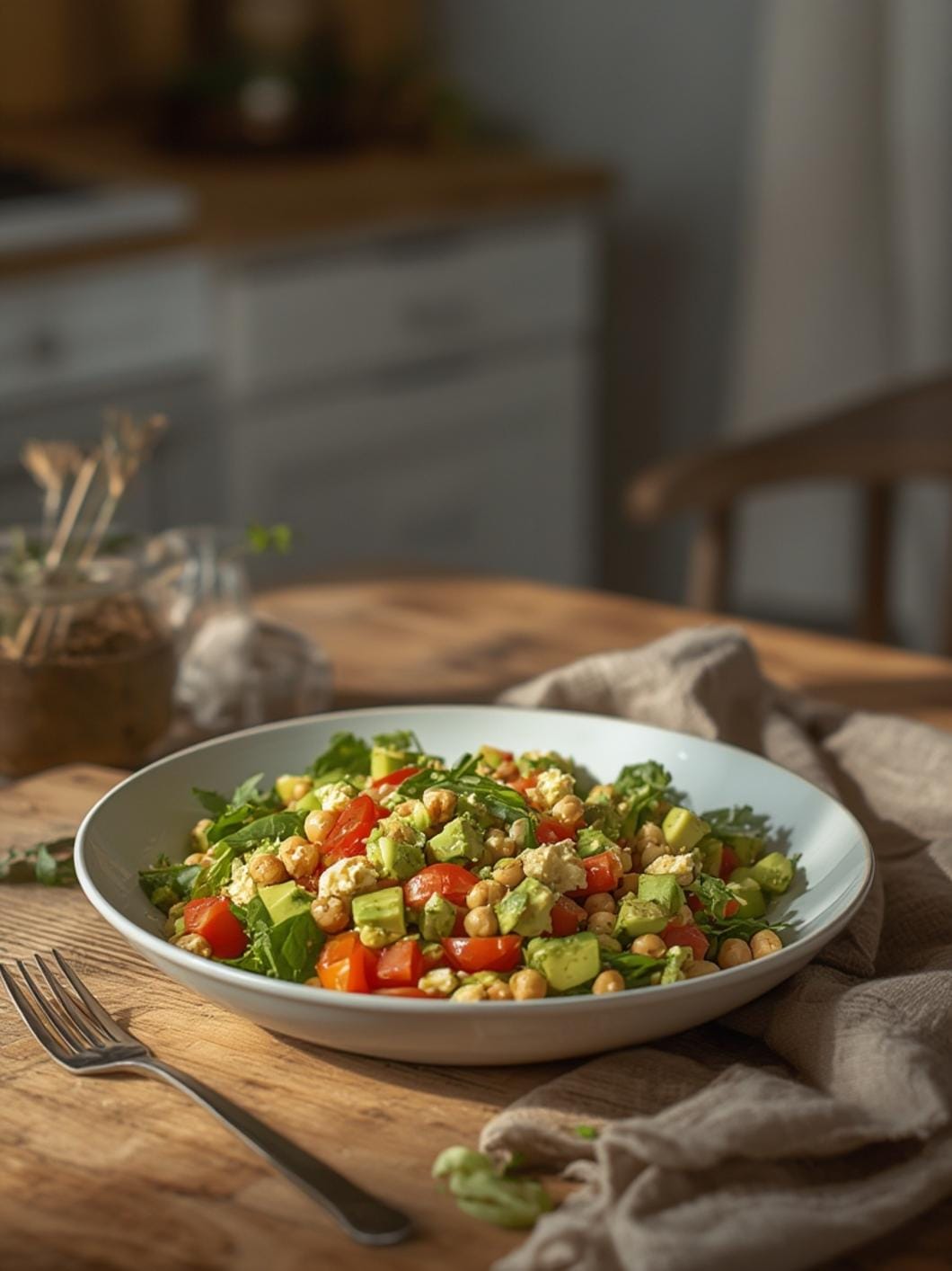 Chickpea Feta Avocado Salad